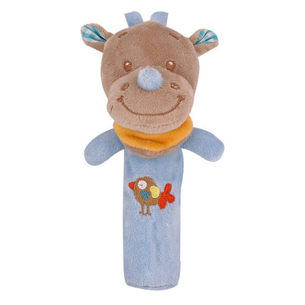 Cartoon Animal Hand Bell Rattle Interactive Toy Child Comfort Hand Grabbing Soft Plush Baby Toy