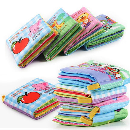 Baby Rattles Toy Soft Animal Cloth Book Newborn Stroller Hanging Toy Early Learning Education Baby Toys, Shape, Vehicle, Fruit, Vegetable - DealBuddy
