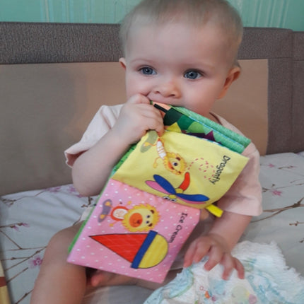 Baby Rattles Toy Soft Animal Cloth Book Newborn Stroller Hanging Toy Early Learning Education Baby Toys, Shape, Vehicle, Fruit, Vegetable - DealBuddy