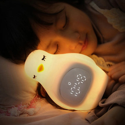 Creative Multifunctional Penguin Silicone Cute Beans Wake Children Sleeping LED Electronic Alarm Clock