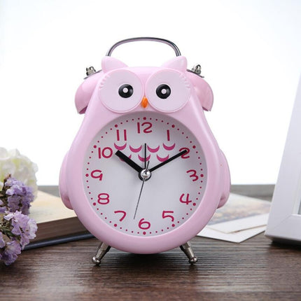 2 PCS Children Creative Cartoon Owl Super Ring Metal Bell Student Alarm Clock