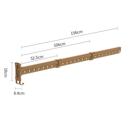 Clothes Rack Folding Telescopic Balcony Drying Rack Indoor Household Wall-Mounted Clothes Rail