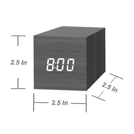 Multicolor Sounds Control Wooden Clock Modern Digital LED Desk Alarm Clock Thermometer Timer, Black White, Black Red, Black Blue, Black Green, White Red, White Blue, White Green, Wooden White - DealBuddy