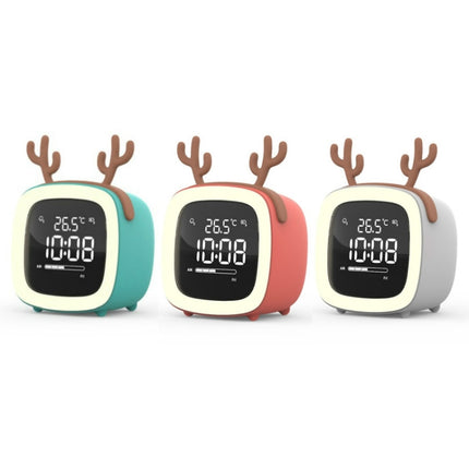 Cartoon Deer Shape Children Snooze Multifunctional USB Rechargeable Student LED Alarm Clock