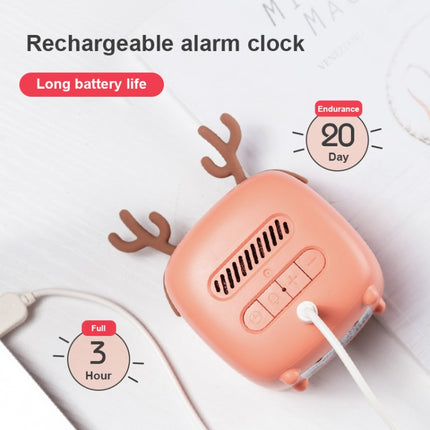Cartoon Deer Shape Children Snooze Multifunctional USB Rechargeable Student LED Alarm Clock