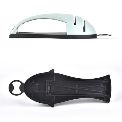 Multi-Function Fish Shape Knife Sharpener Tool Holder Diamond Tungsten Steel Knife Sharpener, Green, Pink, Black - DealBuddy