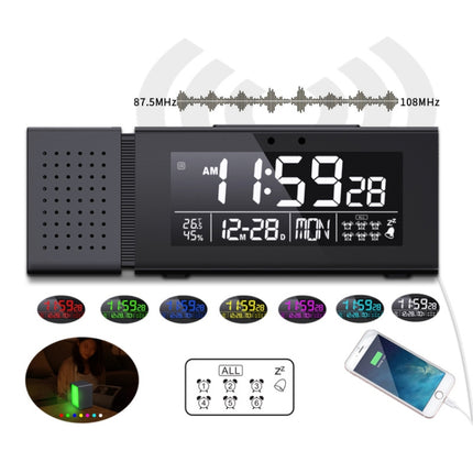 TS-P30 Multifunctional Night Light Alarm Digital Clock with FM Radio & Temperature / Humidity Display & IR Sensor Function
