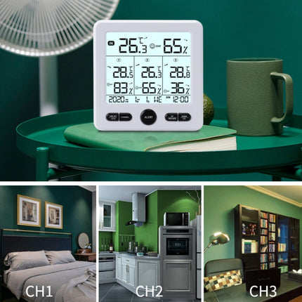 Three Dragged Multi-Function Wireless Thermometer And Hygrometer Indoor And Outdoor High-Precision Thermometer With Color Alarm - DealBuddy