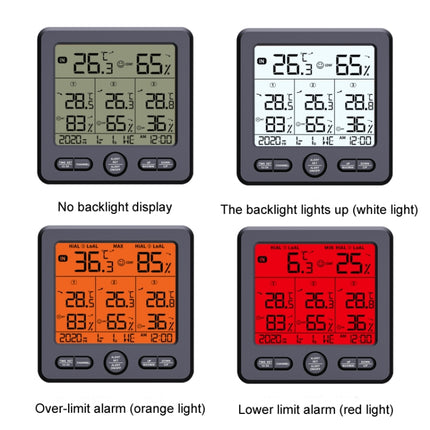 Three Dragged Multi-Function Wireless Thermometer And Hygrometer Indoor And Outdoor High-Precision Thermometer With Color Alarm - DealBuddy