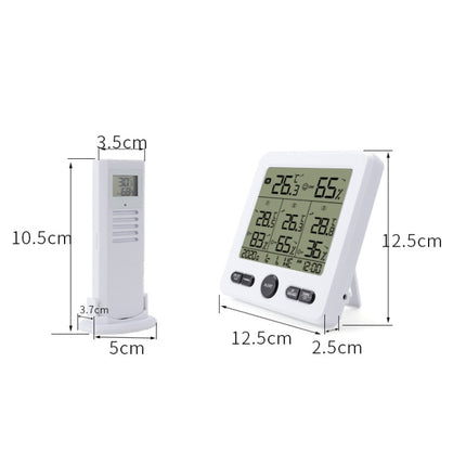 Three Dragged Multi-Function Wireless Thermometer And Hygrometer Indoor And Outdoor High-Precision Thermometer With Color Alarm - DealBuddy