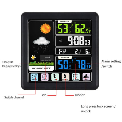 TS-3310 Wireless Weather Clock Multifunctional Color Screen Clock Creative Home Touch Screen Thermometer - DealBuddy