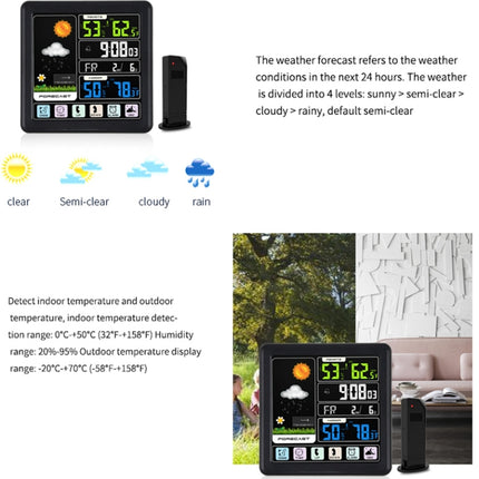 TS-3310 Wireless Weather Clock Multifunctional Color Screen Clock Creative Home Touch Screen Thermometer - DealBuddy