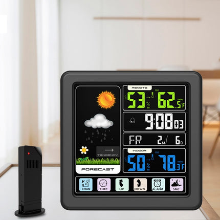 TS-3310 Wireless Weather Clock Multifunctional Color Screen Clock Creative Home Touch Screen Thermometer - DealBuddy