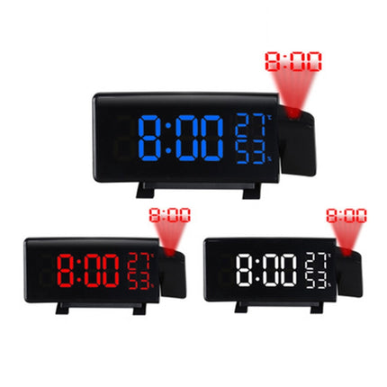 Three-color Projection Radio Alarm Clock USB Digital Alarm Clock Thermometer & Hygrometer