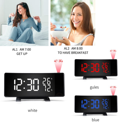 Three-color Projection Radio Alarm Clock USB Digital Alarm Clock Thermometer & Hygrometer