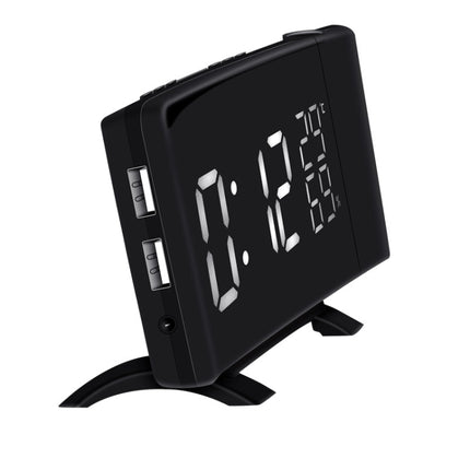 Three-color Projection Radio Alarm Clock USB Digital Alarm Clock Thermometer & Hygrometer