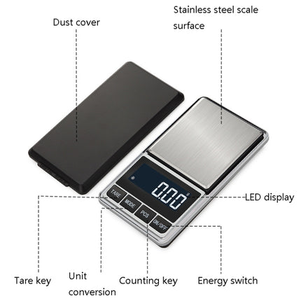 Kitchen Stainless Steel Mini Portable Scale High Precision Jewelry Scale Electronic Scale