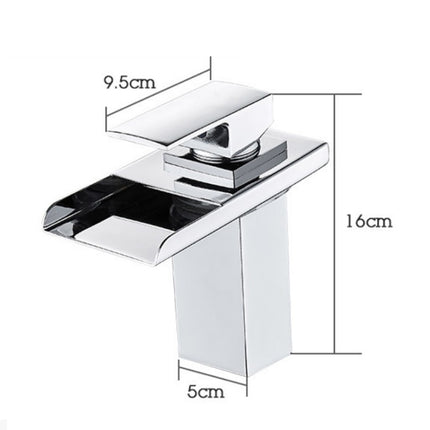 LED Three Lights Hot Cold Water Faucet Bathroom Waterfall Faucet CN Plug, Black, Electroplating Silver - DealBuddy