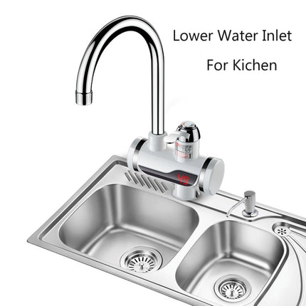 Kitchen Instant Electric Hot Water Faucet Hot & Cold Water Heater EU Plug, Lamp Display Lower Water Inlet, Lamp Display Side Water Inlet, Lamp Display Leakage Protection Lower Water Inlet, Lamp Shows Leakage Protection Side Water Inlet                 ... - DealBuddy