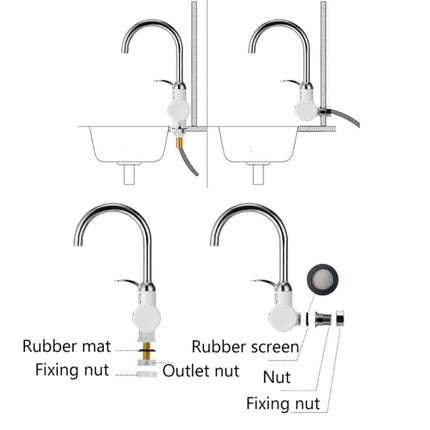 Kitchen Instant Electric Hot Water Faucet Hot & Cold Water Heater EU Plug
