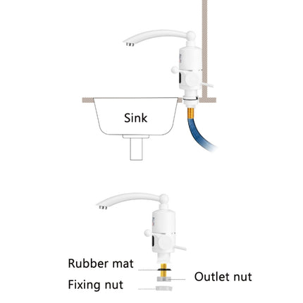 Digital Display Electric Heating Faucet Instant Hot Water Heater EU Plug