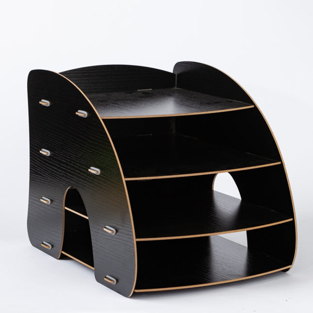 Office Supplies Curved Desktop A4 Storage Box Wooden File Rack Data Rack Shelf