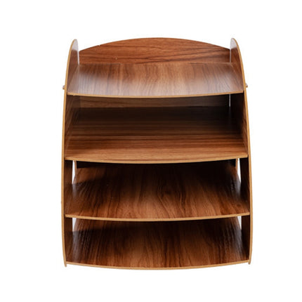 Office Supplies Curved Desktop A4 Storage Box Wooden File Rack Data Rack Shelf - DealBuddy