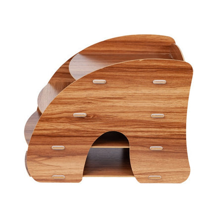 Office Supplies Curved Desktop A4 Storage Box Wooden File Rack Data Rack Shelf - DealBuddy