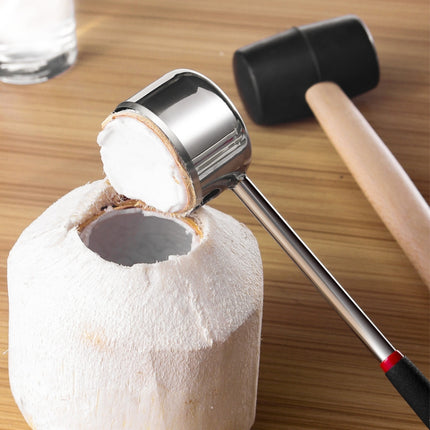 304 Stainless Steel Coconut Opener Tool Coconut Shell Shaving Tool Set, 2 in 1 Coconut Opener - DealBuddy