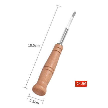 Bread Trimming French Stick Cutting Knife Dough Bisector Curved Stainless Steel Dough Cutter With Wooden Handle