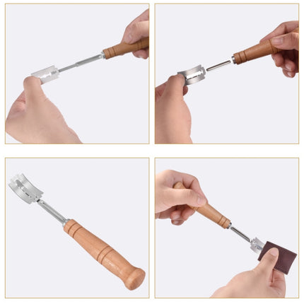 Bread Trimming French Stick Cutting Knife Dough Bisector Curved Stainless Steel Dough Cutter With Wooden Handle