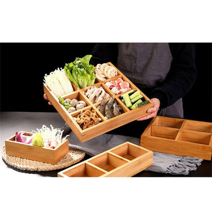 Hot Pot Bamboo Plate Compartmental Platter Vegetable Wood Tray Set, Large Nine Grid Plate, Six Grid Plate, Large Four Grid Bamboo Plate, Medium Four Grid Bamboo Plate, Small Four Grid Bamboo Plate, Three Grid Bamboo Plate, Two Grid Plate               ... - DealBuddy