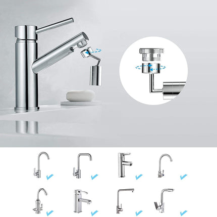720-Degree Universal Rotating Faucet Anti-Splash Spout Filter Dual-Function Faucet