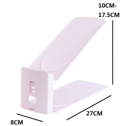 Double-Layer Adjustable Shoe Bracket Household Dustproof Shoe Storage Rack, White, Pink, Apricot, Gray