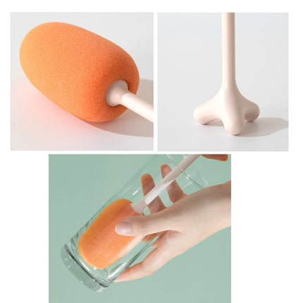 Long Handle Vertical Cup Brush Baby Bottle Sponge Cleaning Brush, Length: 29cm