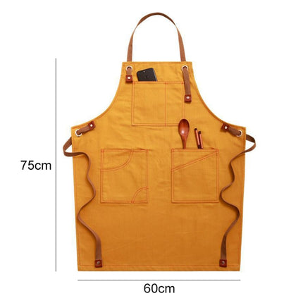 Household Denim Apron Barista Floral Tea Shop Barber Work Clothes