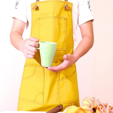 Household Denim Apron Barista Floral Tea Shop Barber Work Clothes, Adult Version, for Children 47cm, for Children 57cm - DealBuddy