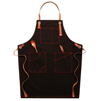 Household Denim Apron Barista Floral Tea Shop Barber Work Clothes