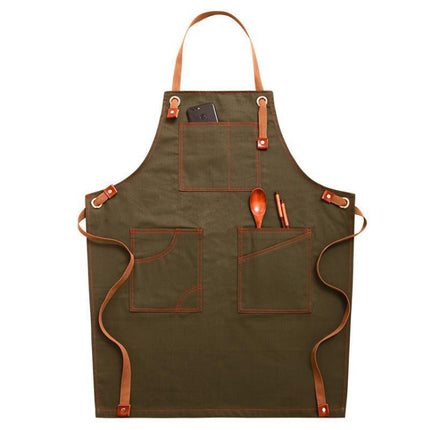 Household Denim Apron Barista Floral Tea Shop Barber Work Clothes, Adult Version, for Children 47cm, for Children 57cm - DealBuddy