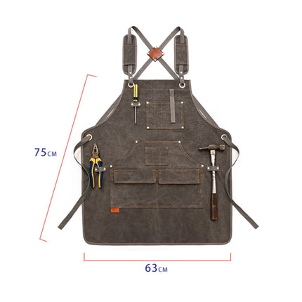 Canvas Apron Barber Roasting Cafe Gardening Woodworking Men And Women Work Clothes, Adult Models, For Children 47cm, For Children 57cm - DealBuddy
