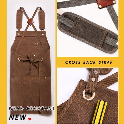 Canvas Apron Barber Roasting Cafe Gardening Woodworking Men And Women Work Clothes, Adult Models, For Children 47cm, For Children 57cm - DealBuddy