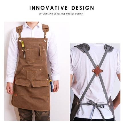 Canvas Apron Barber Roasting Cafe Gardening Woodworking Men And Women Work Clothes, Adult Models, For Children 47cm, For Children 57cm - DealBuddy