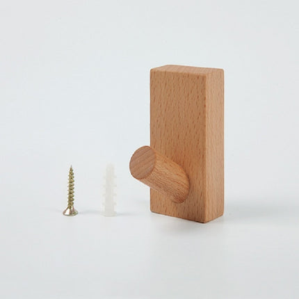 Solid Wood Punch-Free Entrance Behind The Door On The Wall Sticky Hook Clothes Hook Beech Wood