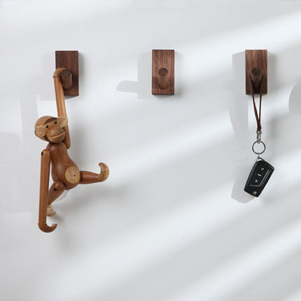 Solid Wood Punch-Free Entrance Behind The Door On The Wall Sticky Hook Clothes Hook Beech Wood