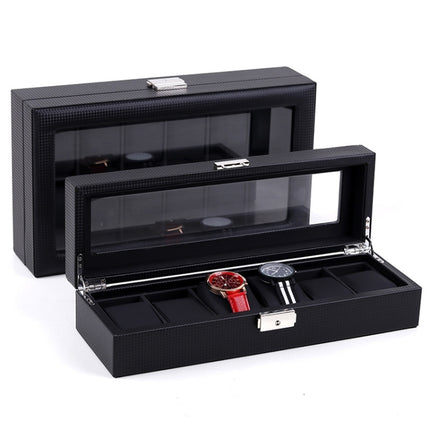 Woven Pattern PU Leather Watch Box Jewelry Storage Display Box