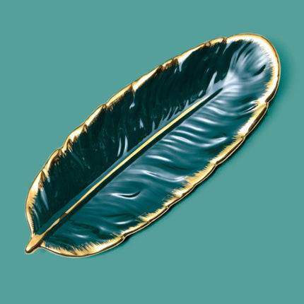 Phnom Penh Ceramic Dessert Plate Feather Plate Banana Leaf Fruit Dried Fruit Storage Tray, Size:, Large （Bright Emerald), Small (Bright Emerald), Large (Bright Peach Pink), Small (Bright Peach Pink), Large (Matt Black), Small (Matte  Black)            ... - DealBuddy