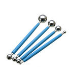 4 in 1 Stainless Steel Spherical Carving Group Pill Stick Fondant Clay Colored Clay Carving Tool Set, Blue, Green, Purple - DealBuddy