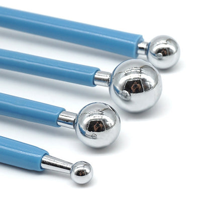 4 in 1 Stainless Steel Spherical Carving Group Pill Stick Fondant Clay Colored Clay Carving Tool Set, Blue, Green, Purple - DealBuddy