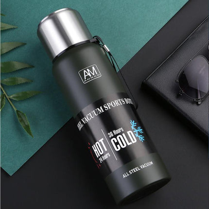 304 Stainless Steel Insulated Mug Large Capacity Sports Water Cup Outdoor Travel Pot, 500ml, 750ml, 1000ml, 1500ml