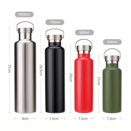 304 Vacuum Stainless Steel Vacuum Flask Double-Layer Large-Capacity Outdoor Water Bottle Mountaineering Sports Bottle - DealBuddy